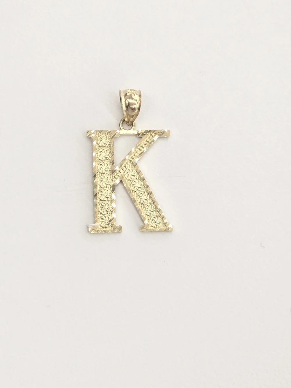 10k Real Gold Letter K Pendant Necklace - Initial Charm